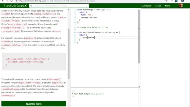FCC: React and Redux: Map Dispatch to Props (6) смотреть онлайн