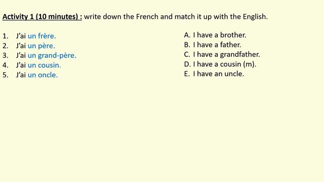 Y9 French Lesson 1 смотреть онлайн