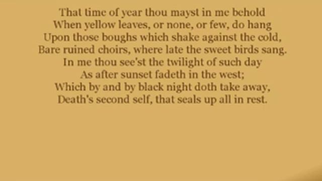 Shakespeare's Sonnets - Sonnet 73: That time of year thou mayst in me behold смотреть онлайн