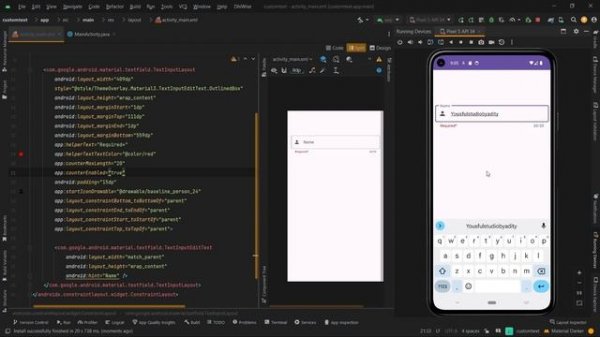 Material design TextInputEditText | Android Studio Tutorial 2023 | YousFul??