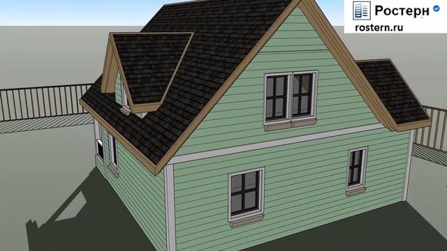Каркасный дом 6х8 с мансардой #строительство #дом #ростерн смотреть онлайн