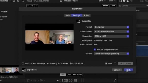 How to export MP4 file from Final Cut Pro