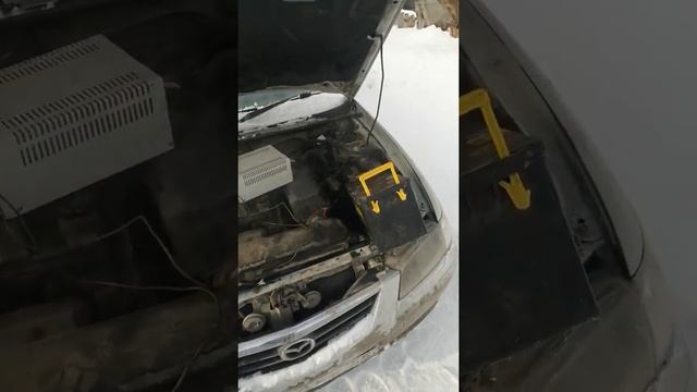 Запуск в мороз тракторным аккумулятором смотреть онлайн