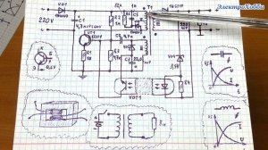 Описание принципа действия схемы простого импульсного блока питания на одном транзисторе с оптопаро