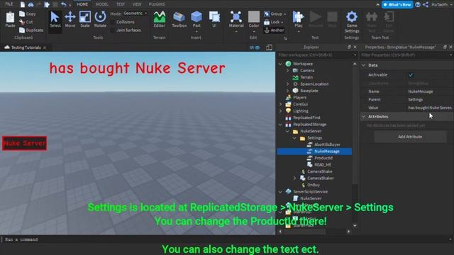 How to make "Nuke Server" button | Roblox Studio смотреть онлайн
