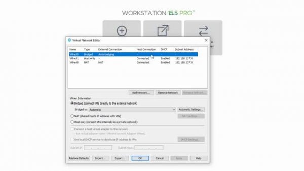 The network bridge on device ‘VMnet0’ is not running - Vmware Fix