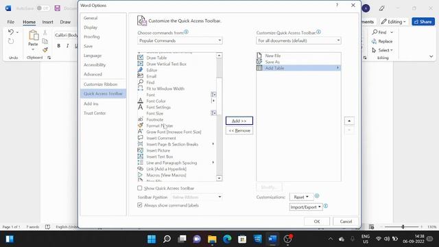 MS Word 2021 For Beginners - Quick Access Toolbar Full Setup