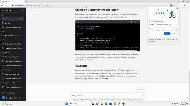Python Expecting type INT but if STR entered смотреть онлайн