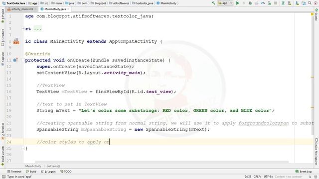 Change the Text Color of a Substring - Android Studio - Java смотреть онлайн