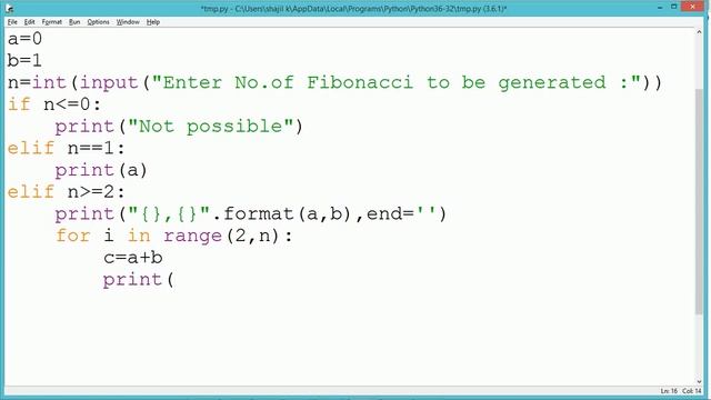 Python Program - Fibonacci series. смотреть онлайн