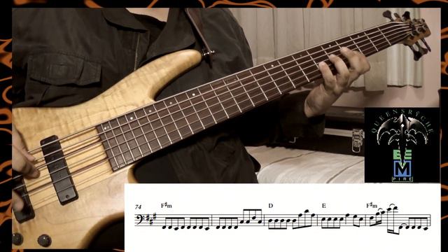 Hand on heart (Queensrÿche) - bass cover (sheet music included) смотреть онлайн