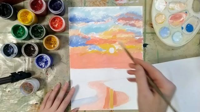 Рисуем гуашью! Пейзаж – большой мир. Путь реки. ИЗО 6 класс смотреть онлайн