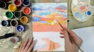 Рисуем гуашью! Пейзаж – большой мир. Путь реки. ИЗО 6 класс