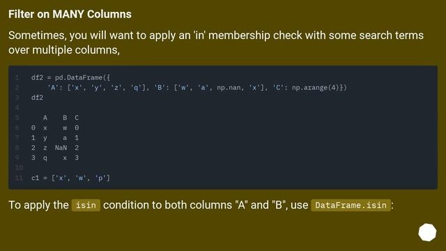 How to filter Pandas dataframe using 'in' and 'not in' like in SQL смотреть онлайн