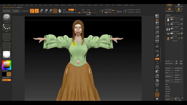 Zbrush 2019 BLENDER 3.6 Для пробы передел персонажа для дикого запада смотреть онлайн