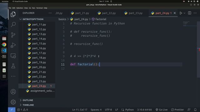 Recursion in Python | Python Tutorial - Python Full Course 2023 смотреть онлайн