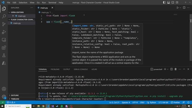 Creating Our Flask Application in Python - Character Counter Webapp смотреть онлайн
