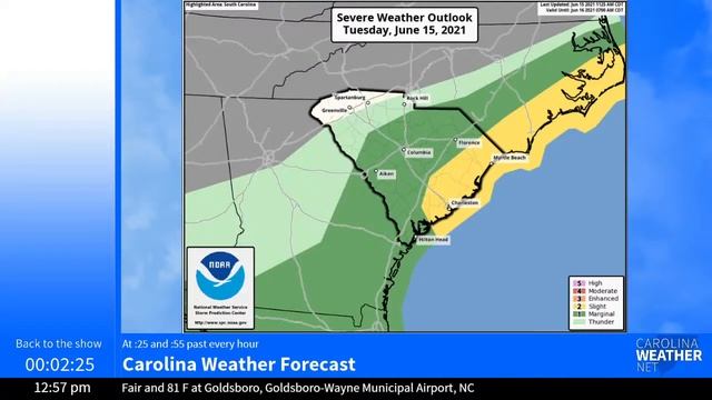 Carolina Weather Net | June 15, 2021 | Live for North Carolina and South Carolina смотреть онлайн