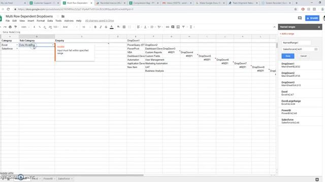 MultiRow Dependent Dropdown Google Sheets смотреть онлайн