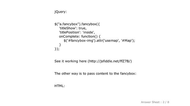 HTML : Using Fancybox with Image map смотреть онлайн