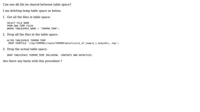 Databases: Oracle DB: Can one db file be shared between table space смотреть онлайн