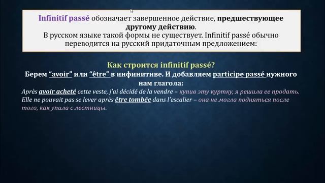 Уроки французского#105: Infinitif passé / Инфинитив прошедшего времени смотреть онлайн