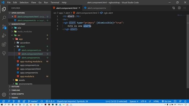 Usando ALERT con Ng-bootstrap y Angular 9 смотреть онлайн