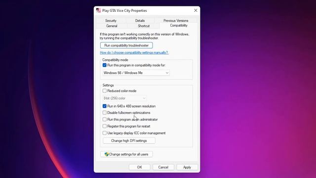 How to fix GTA vice city cannot find 640 x 480 video mode in windows 11 смотреть онлайн