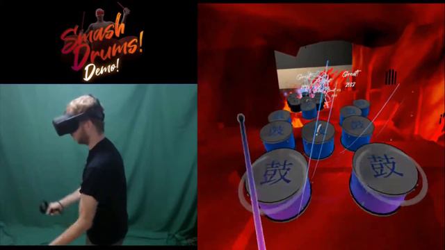 Smash Drums VR Demo (Hard Mode) - Oculus Quest Gameplay - Beat Saber Style Drum Game смотреть онлайн