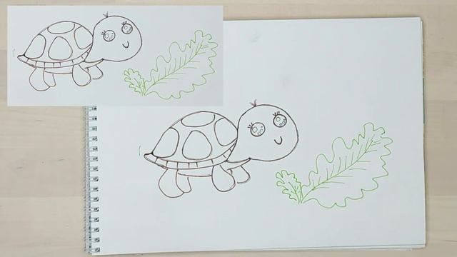 Рисуем сухопутную черепашку цветными карандашами | Урок рисования для детей от 5-ти лет смотреть онлайн