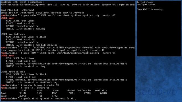 Arch Linux installation recording to kernel 5.1.4-arch1-1-ARCH (core) смотреть онлайн