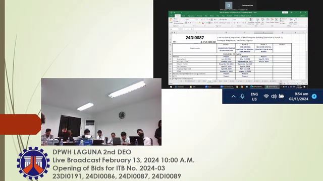Procurement Livestream for DPWH Laguna 2nd DEO on February 13, 2024 смотреть онлайн