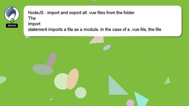 NodeJS : import and export all .vue files from the folder смотреть онлайн