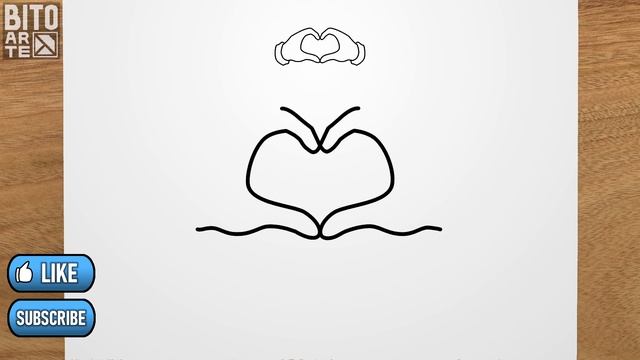 How to draw HEART WITH HANDS step by step, EASY смотреть онлайн
