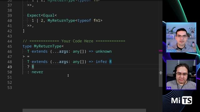 Get Return Type with Rob Meyer - TypeScript Type Challenges #2 [MEDIUM] смотреть онлайн