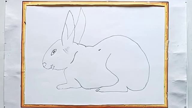Simple Rabbit drawing l खरगोश का चित्र l સસલા નું ચિત્ર смотреть онлайн