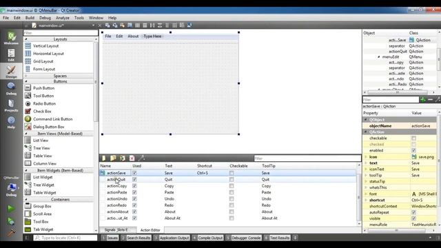 Qt5 C++ Creating Menu And Toolbar QMenu #13 смотреть онлайн