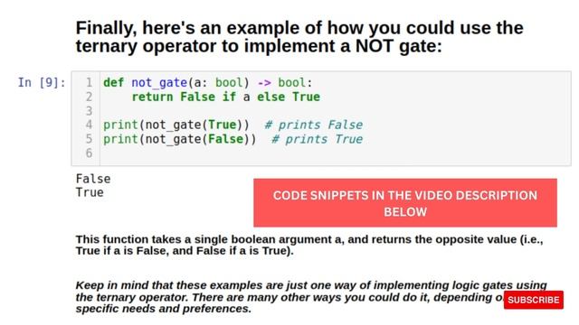 How to use the ternary operator to implement logic gates in python смотреть онлайн