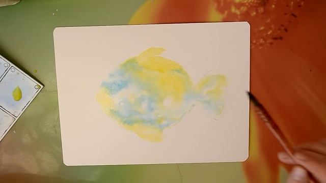 Мастер класс #1 Картина акварелью Рыбка. Легко акварелью. смотреть онлайн