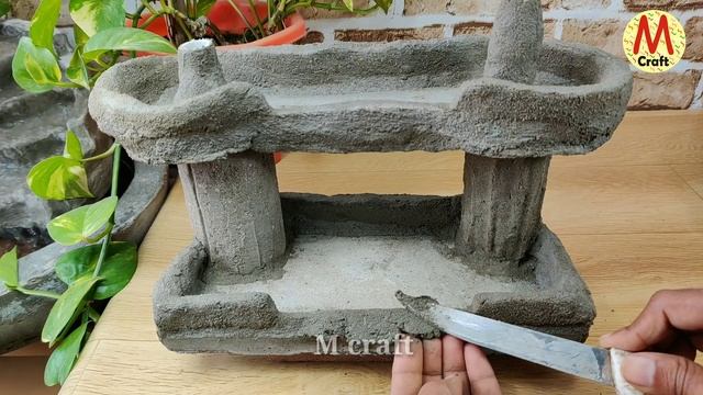 How to make beautiful natural cemented waterfall fountain water fountain смотреть онлайн