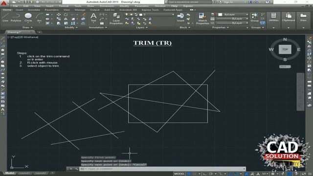 HOW TO USE TRIM COMMAND :AUTOCAD 2017 2016 2010 смотреть онлайн