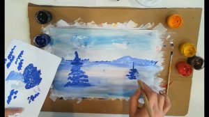 Правополушарное рисование, занятие 5: Зимний пейзаж