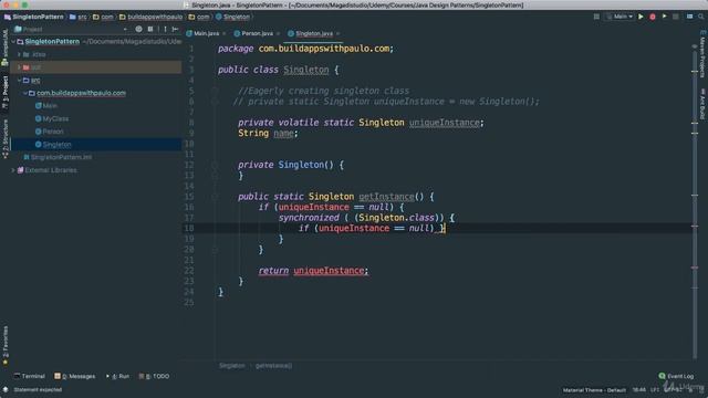 5 The Singleton Design Pattern Double Check Locking Creation смотреть онлайн