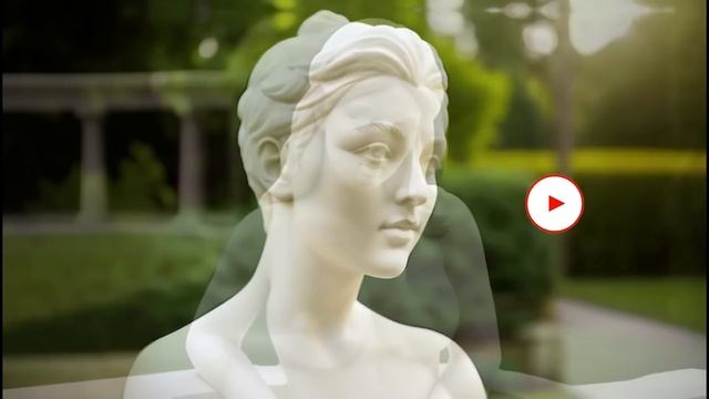 Art: beautiful plaster statue in garden смотреть онлайн
