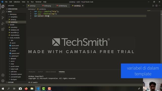 #32. Variabal di dalam template node.js смотреть онлайн