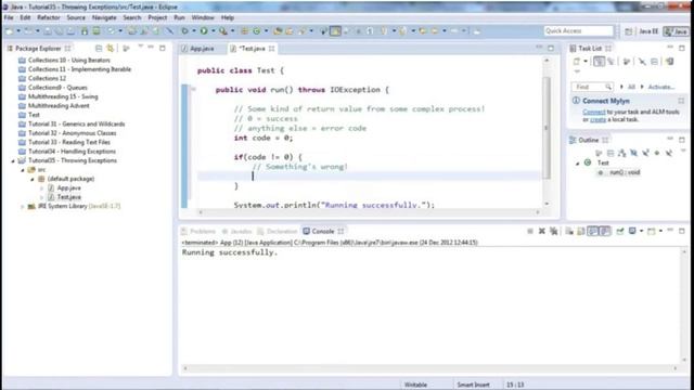Learn Java Tutorial for Beginners, Part 35: Throwing Exceptions смотреть онлайн