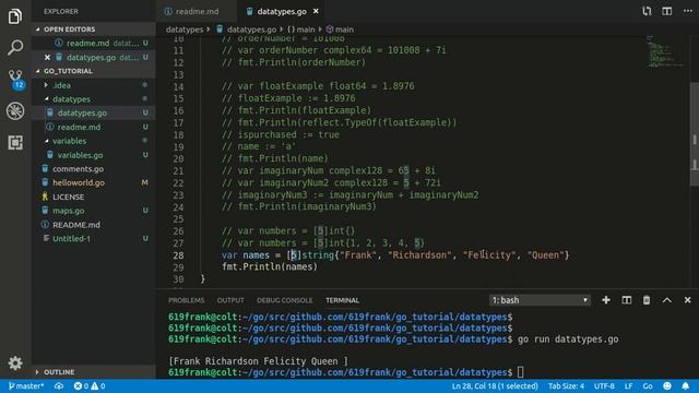 Part 6 | Datatypes complex, arrays, slices and maps in Golang | Go tutorial for absolute beginners смотреть онлайн