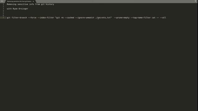 Removing sensitive information from git history смотреть онлайн