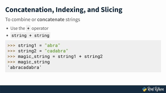 String Fundamentals, Concatenation, Indexing and Slicing: Python Basics смотреть онлайн