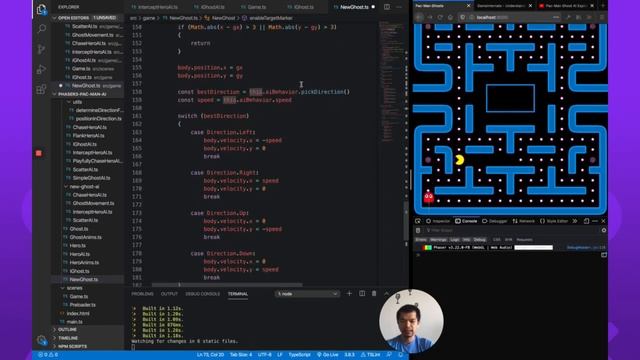 Code Pinky's Intercept AI - Pac-Man Ghost AI in Phaser 3 Part 4 смотреть онлайн